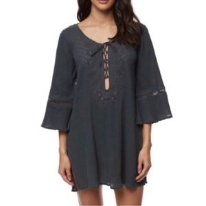 O’NEILL Saltwater Solids Gauze Bathing Suit Coverup, Size M, Deep Teal